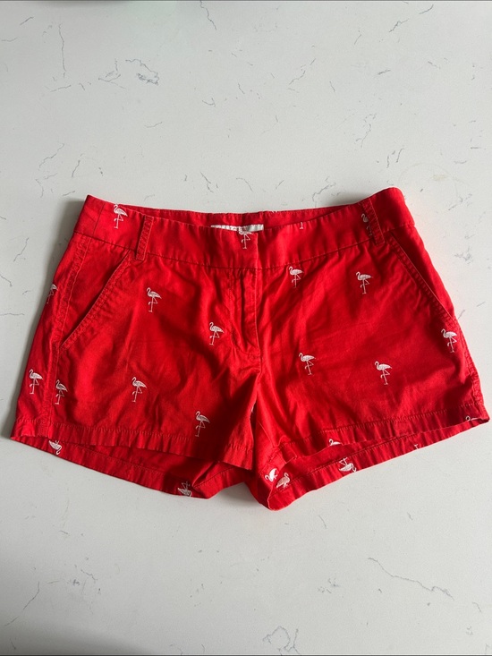 J. Crew Pants - J. Crew Flamingo Embroidered Red Women's Shorts